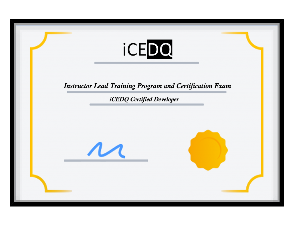 iCEDQ Training Certificate