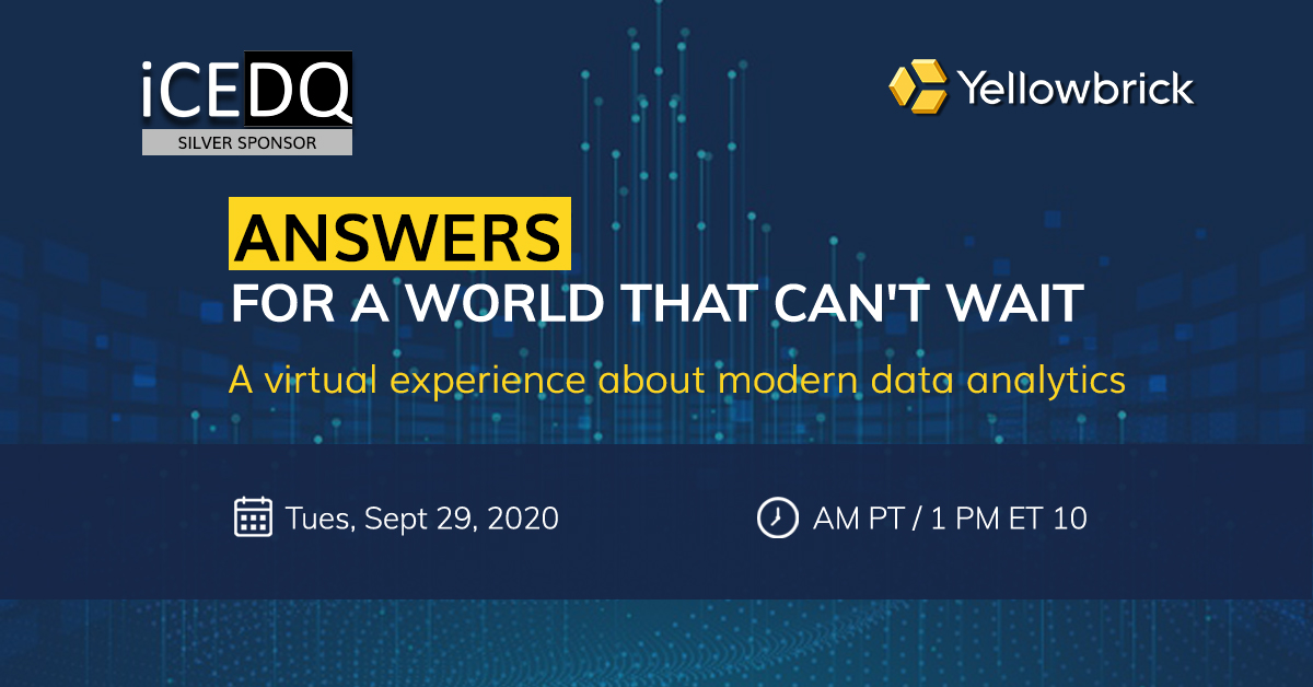 iCEDQ Sponsoring Yellowbrick's Virtual Event for Data & Analytics Leading 2020