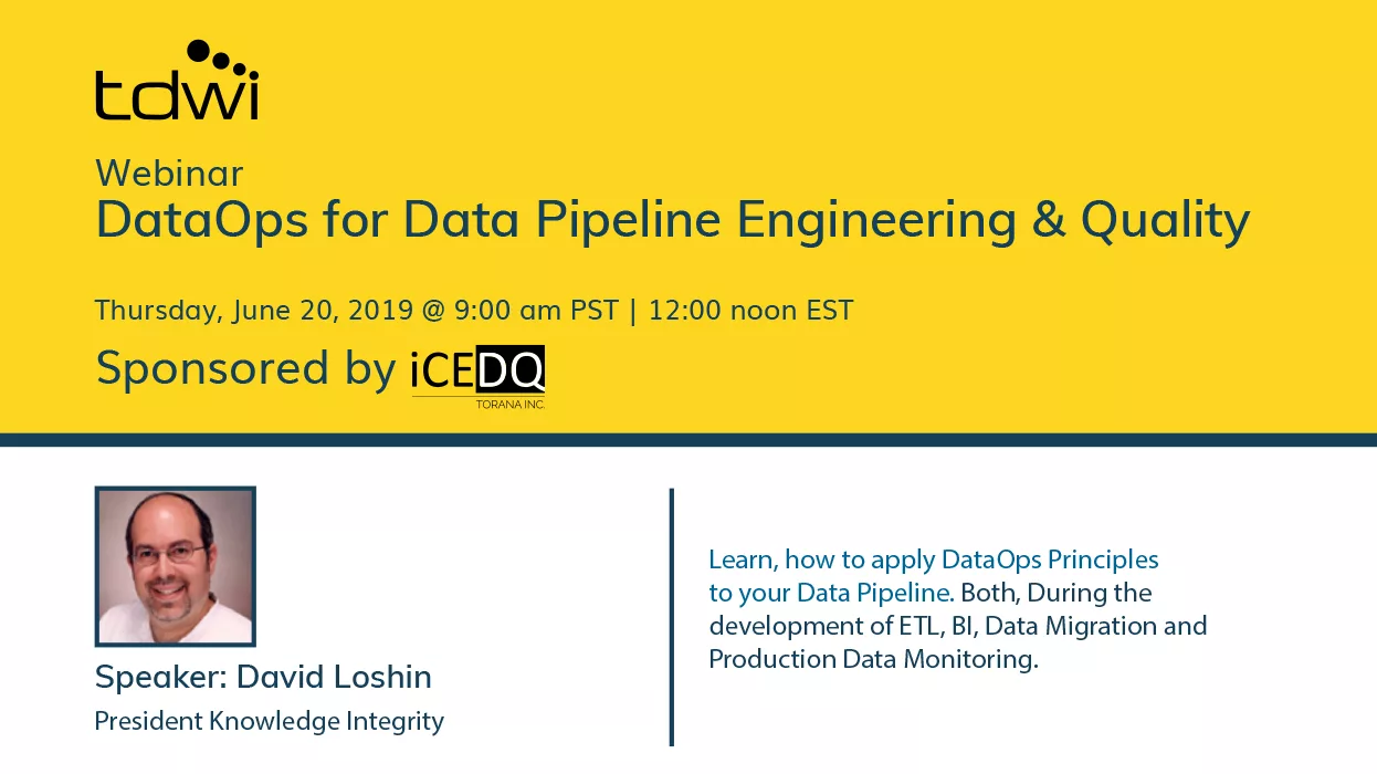 DataOps for Data Pipeline Engineering Quality - iCEDQ