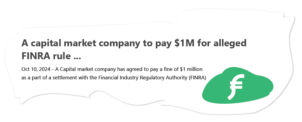 a capital market company to pay $1M for alleged FINRA rule